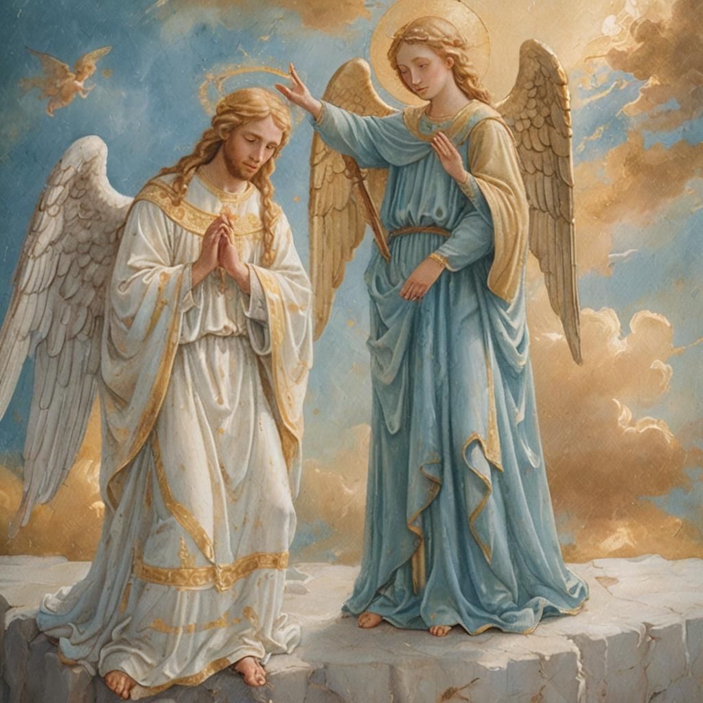 Renaissance Angel Blessing in Soft Focus