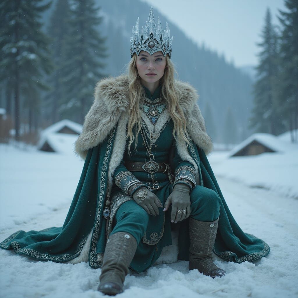 Viking Winter Goddess Rindr in Digital Matte Painting