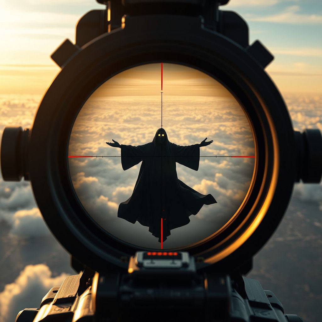 Surreal Scene Through High-Tech Targeting Scope