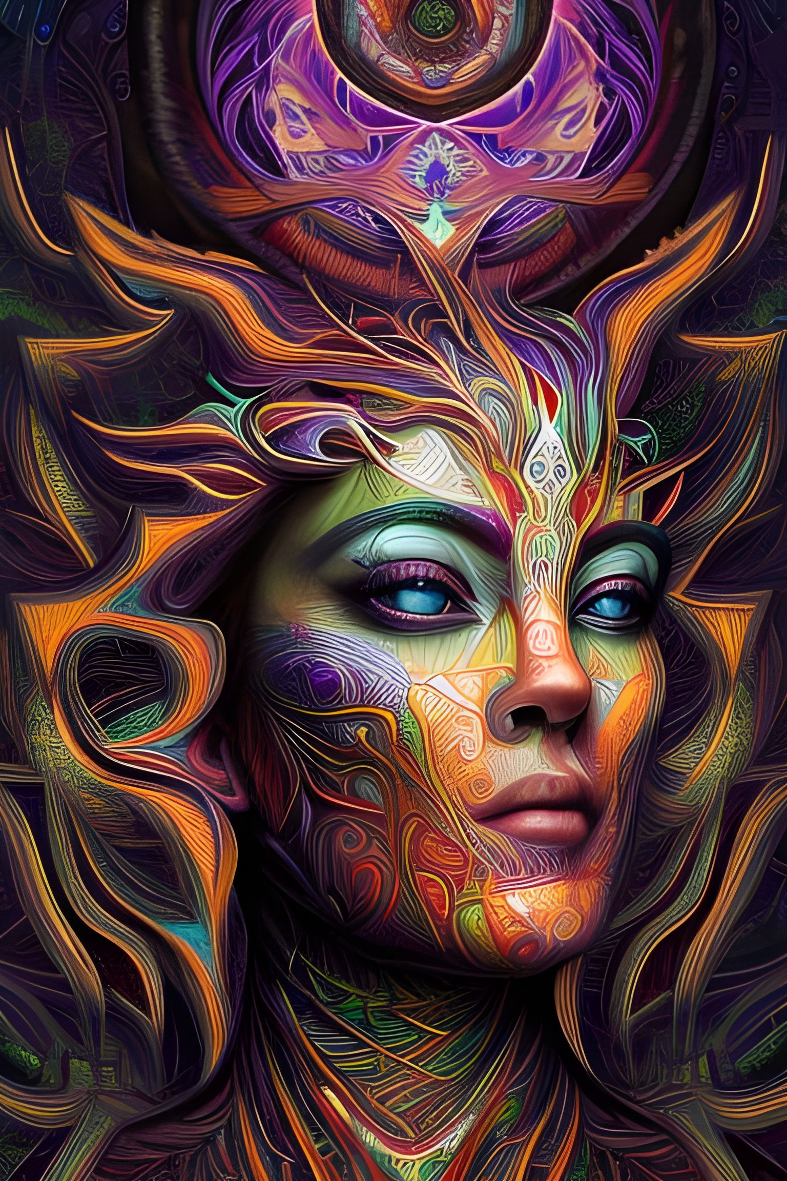 Geometric Psychedelic Entity: A Visionary Masterpiece