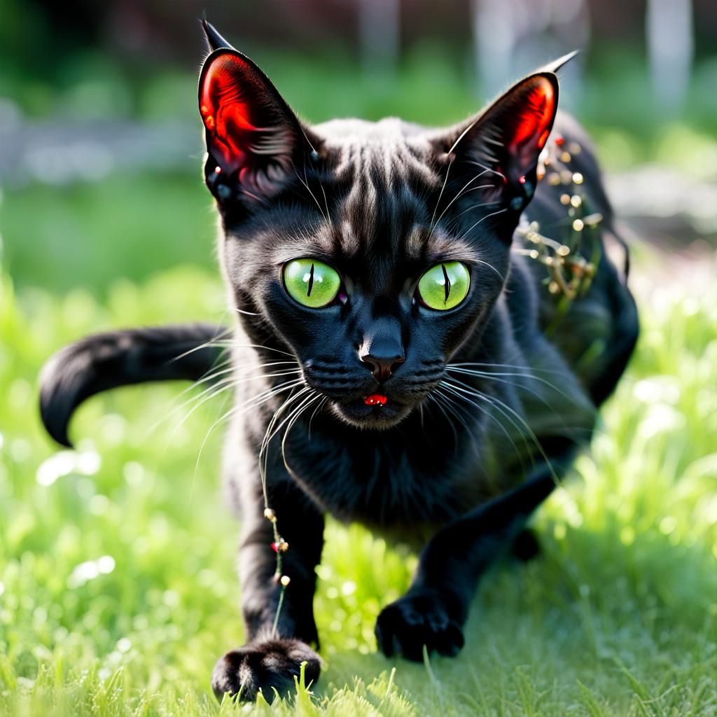 Vampire Zombie Black Siamese Cat