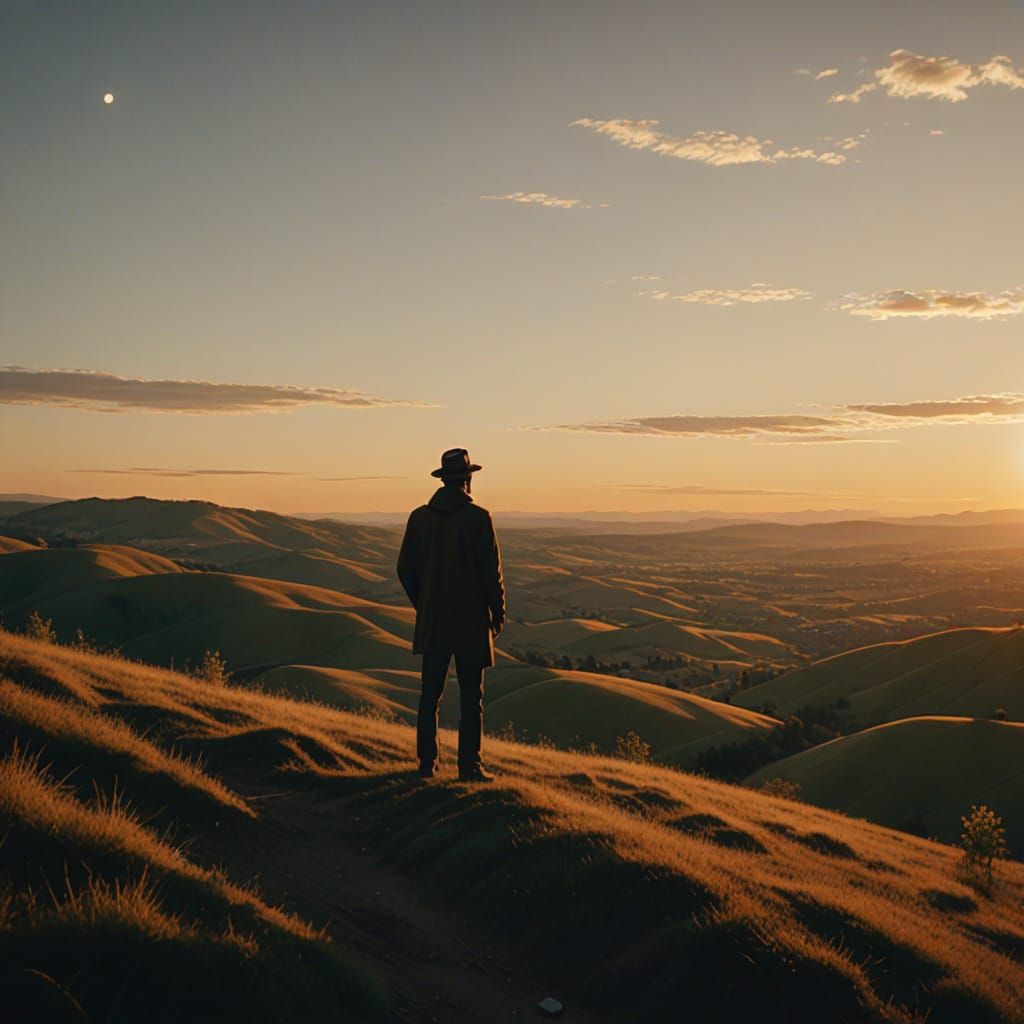 Golden Hour Masterpiece in Film Noir Style