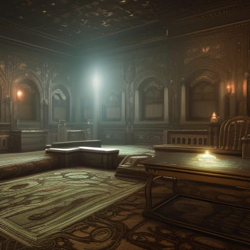 Intricate Mental Palace in 3D Cinematic Style