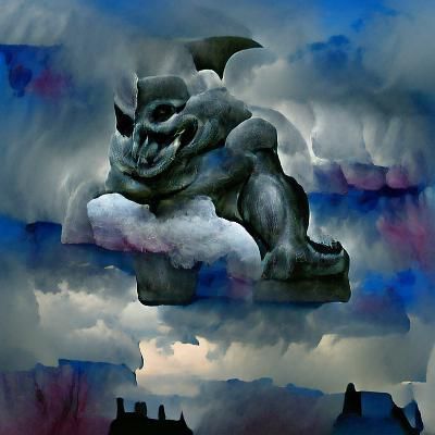 Gargoyle Shaped Storm Clouds and Rain