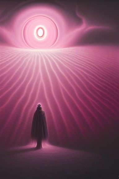 Surreal Pink Dream Entity in Beksiński Style