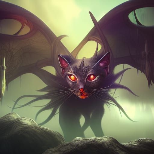 Fantastical Demon Cat Concept Art