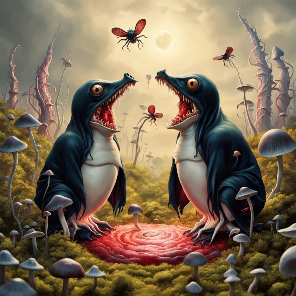 Surreal Horror: Larvae Devouring God's Corpse