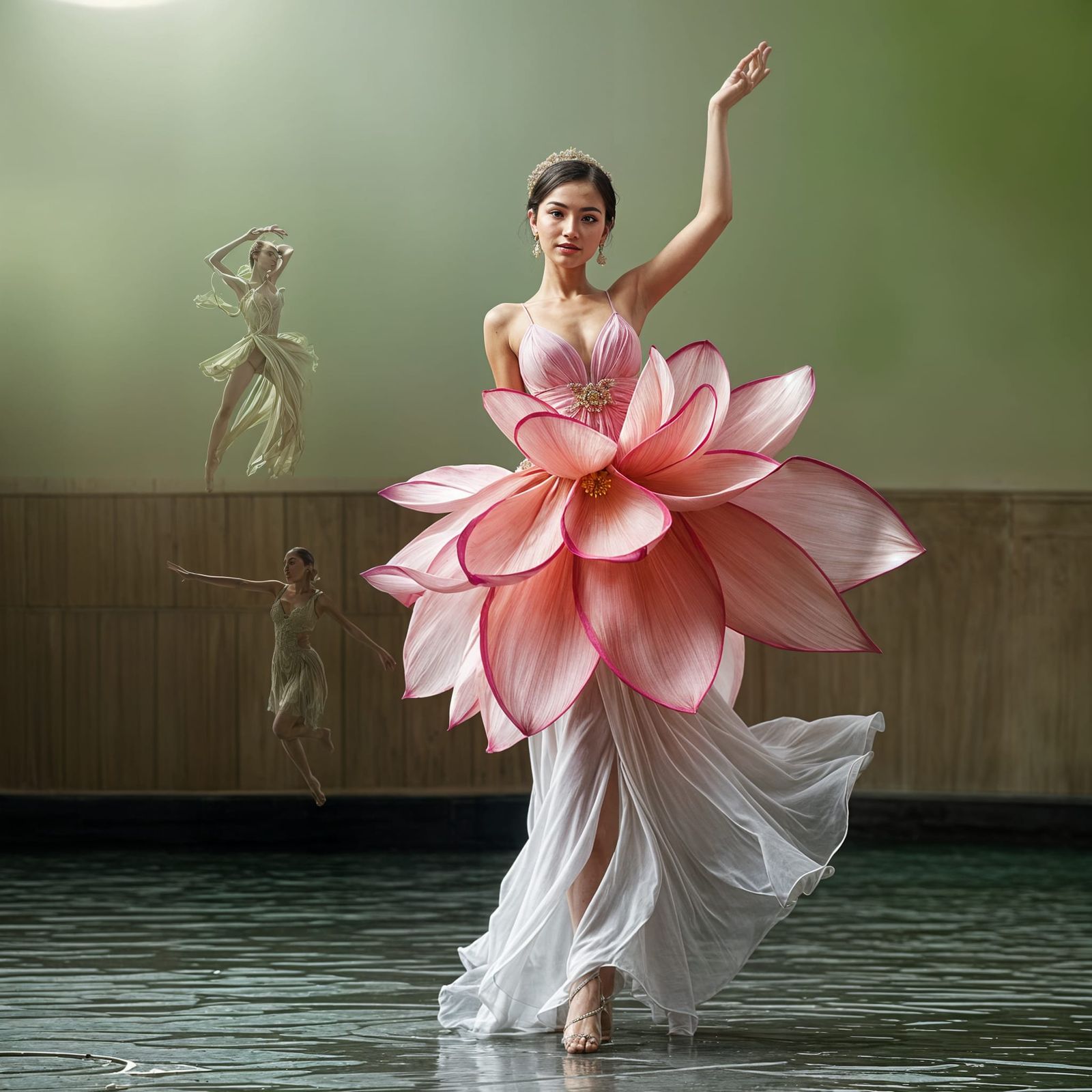 Lotus Flower Ballerina in Elegant Dance Pose