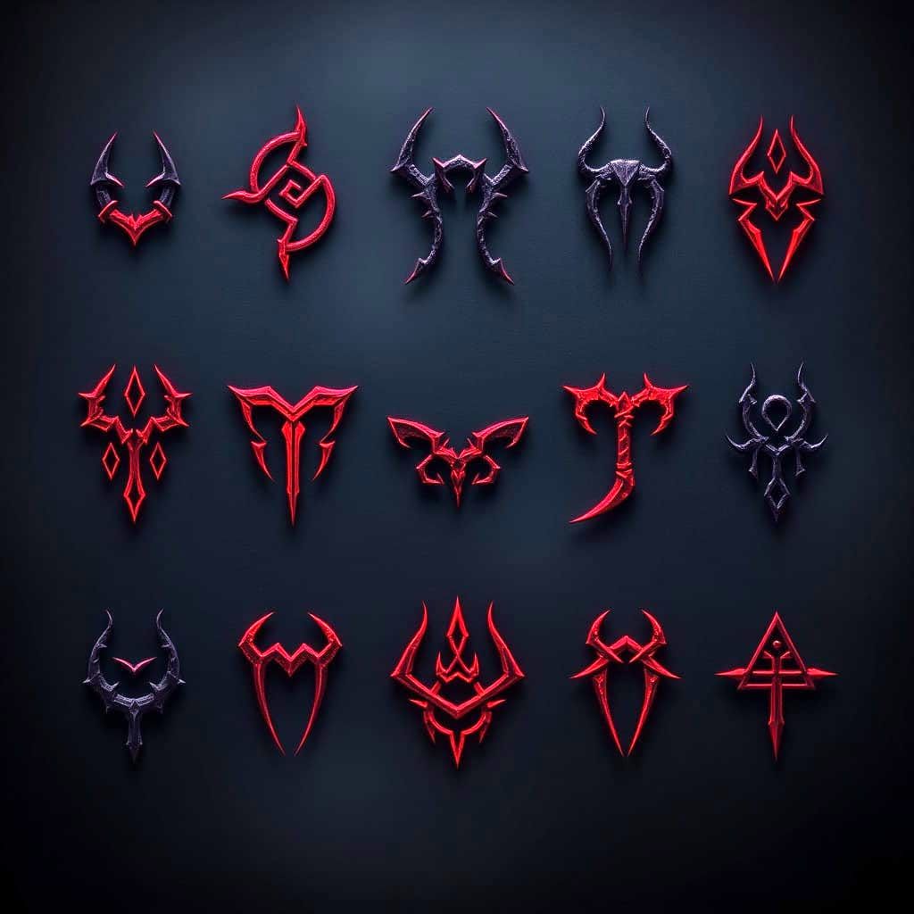 Demonic Runes in Crimson Glow