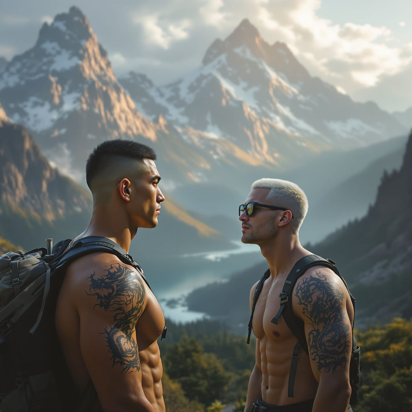 Epic Matte Painting of Hikers in Grand Landscape