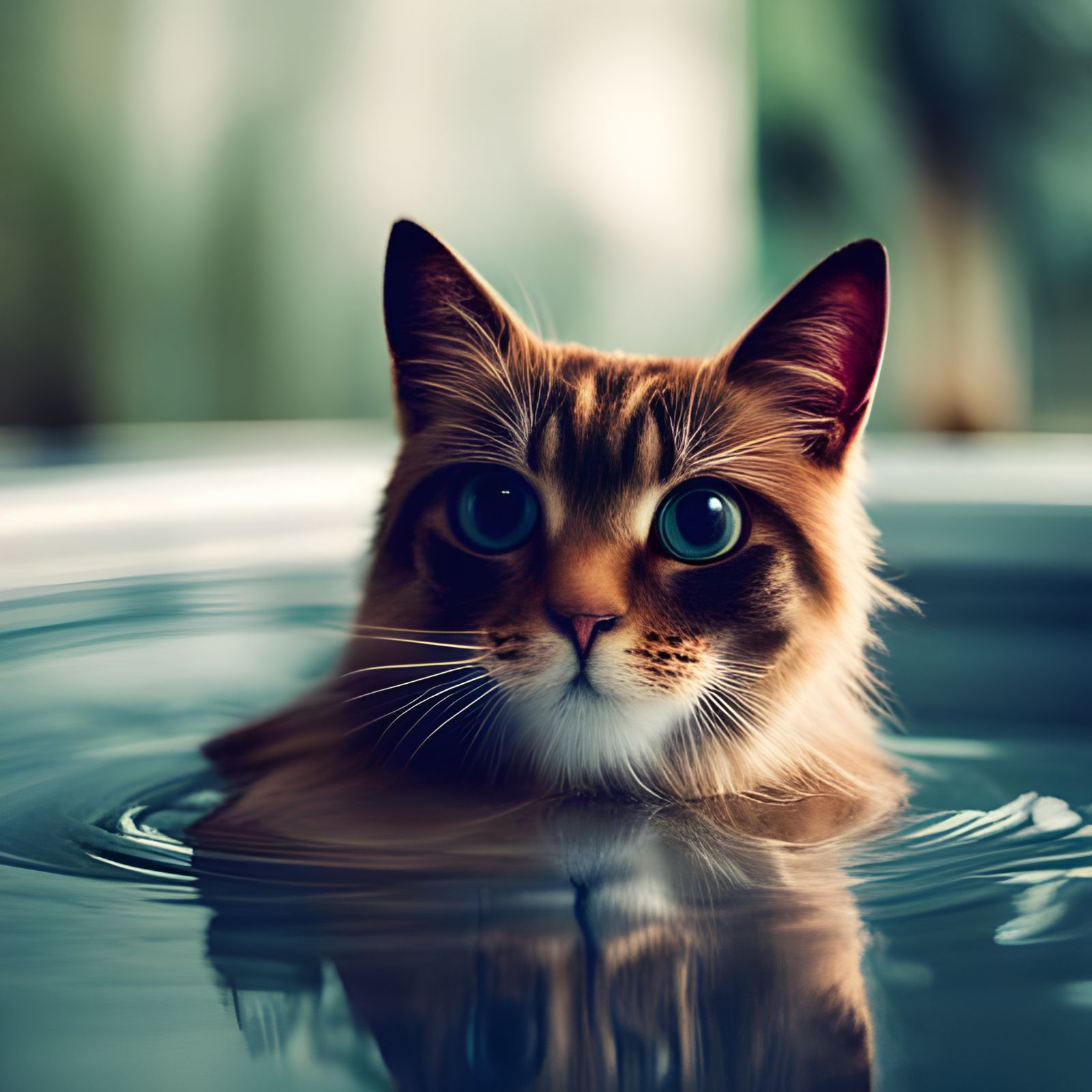 Cat Enjoys Hot Tub Relaxation