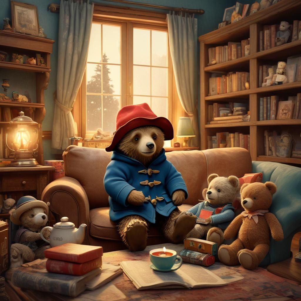 Paddington Bear in Cozy Storybook Illustration