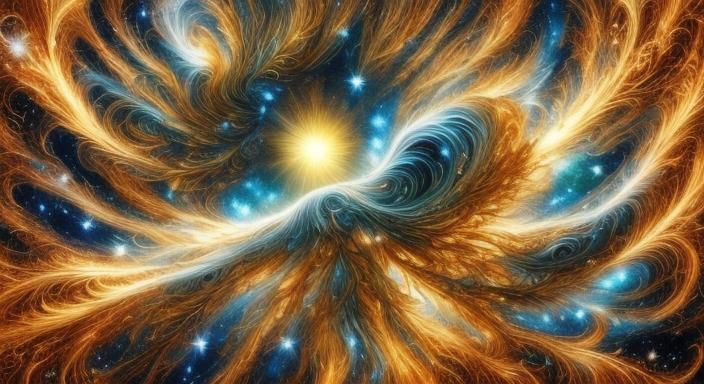 Surreal Surfing Scene in Cosmic Whimsy