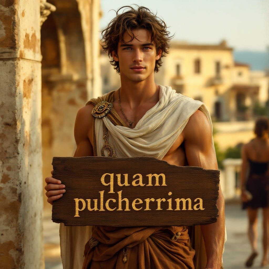 Handsome Young Roman in Golden Elegance