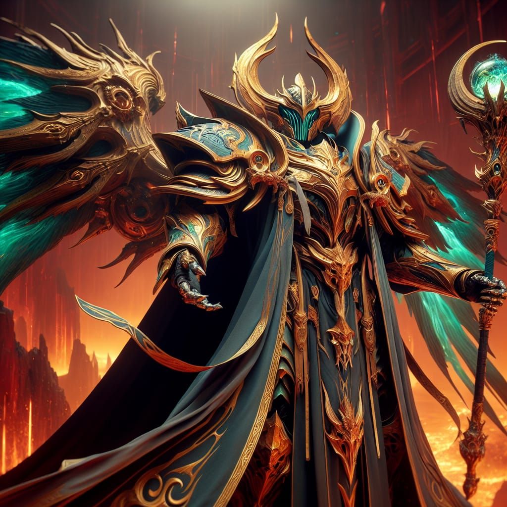 Dragon Zodiarch in Golden Armor Unleashes Ethereal Power