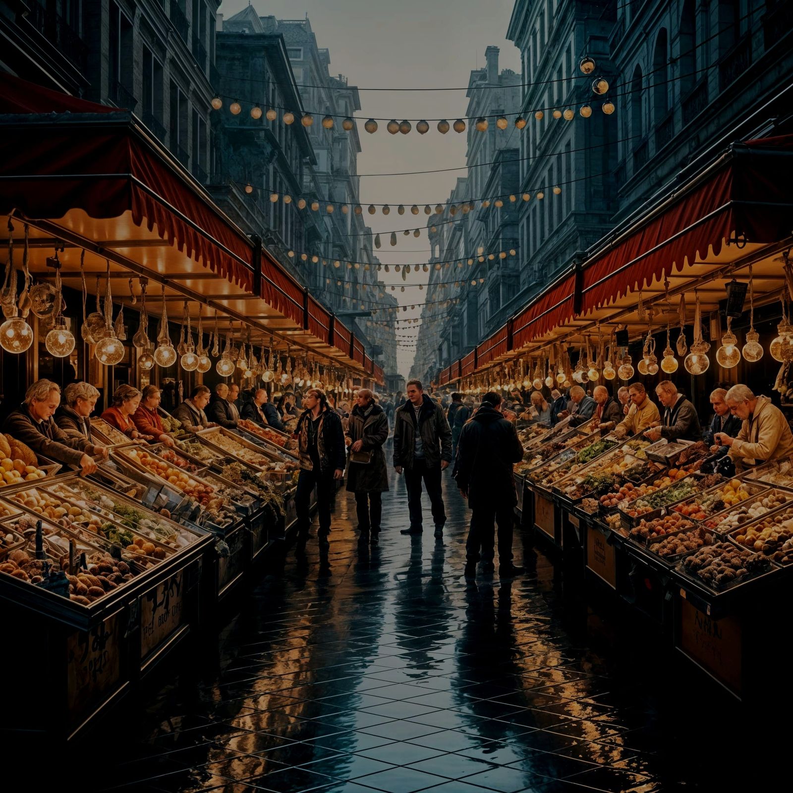 Bustling Alien Marketplace with Floating Stalls