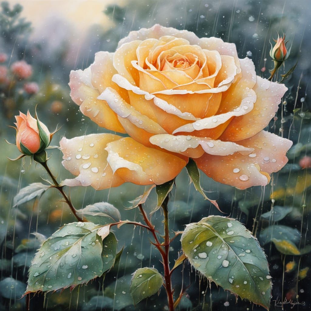 Ethereal Rose Painting in Dreamy Soft Focus
