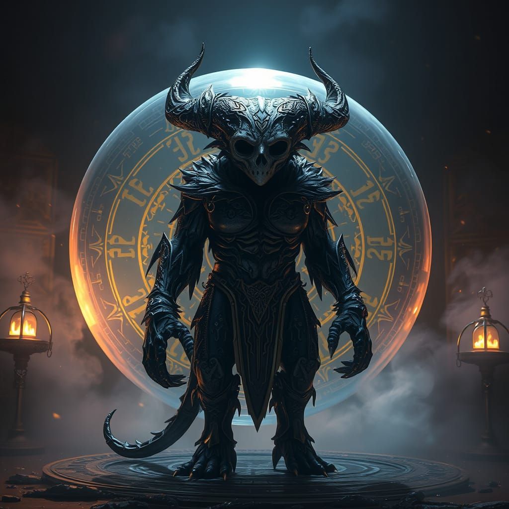 Ominous Creature in Dark Fantasy Art Style