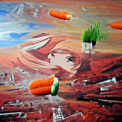 Anime Carrot World in Acrylic Art