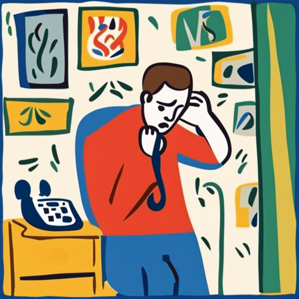 Frustrated Man Calling: A Fauvist NHS Image
