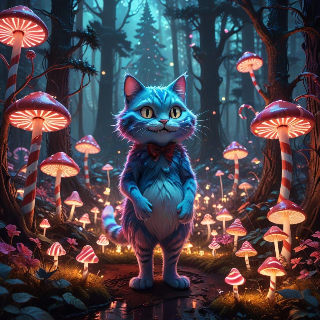 Cyberpunk Wonderland Christmas Scene