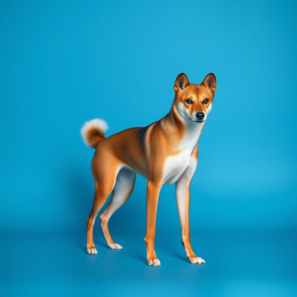 Elegant Shiba Inu Portrait in Minimalist Style