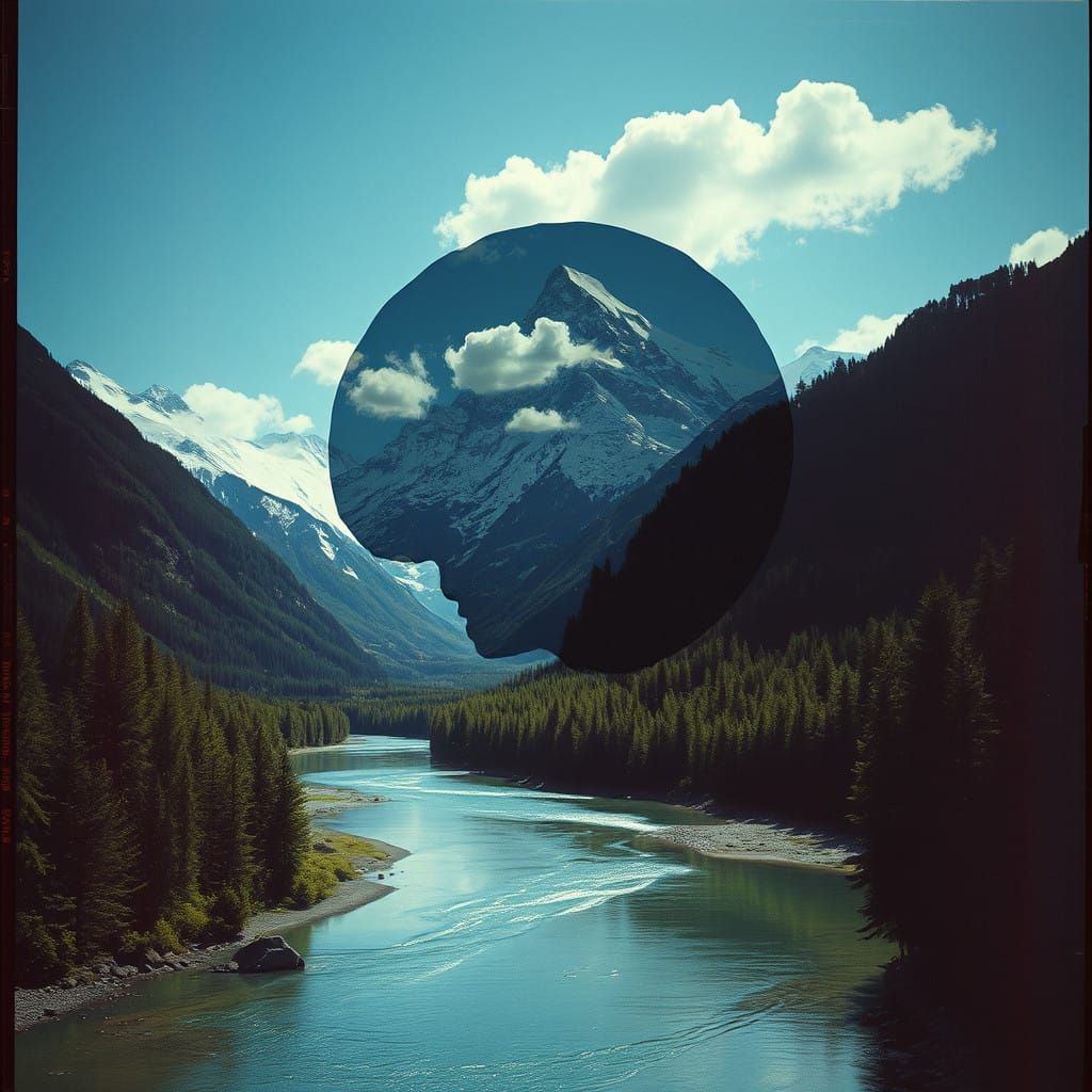 Distorted Nocturnal Portrait in Horror Art Style