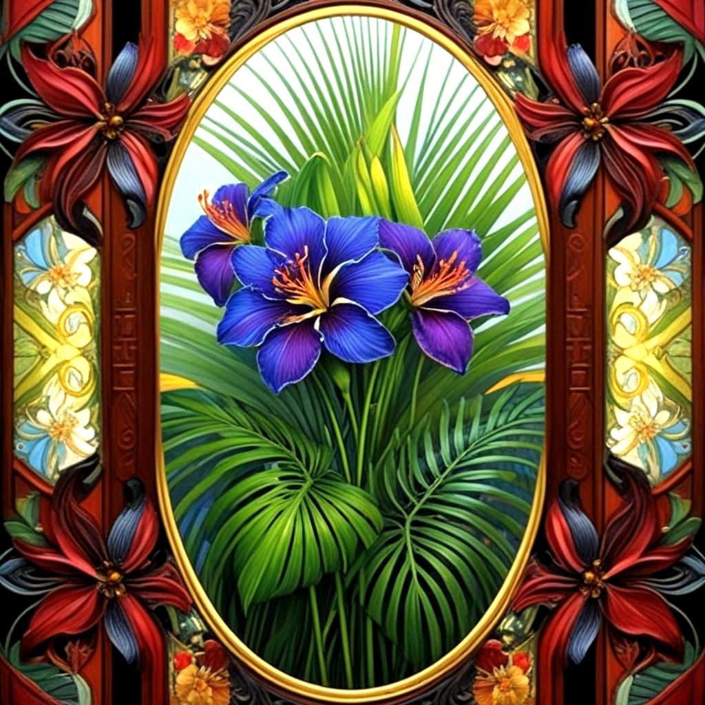 Surreal Floral Forms in Art Nouveau Style