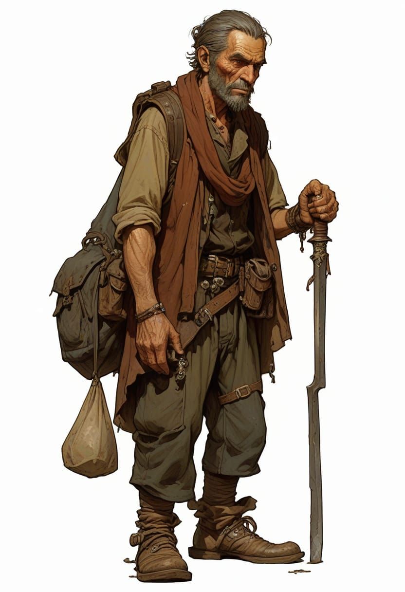 Heroic Fantasy Villager in the Style of Boris Vallejo