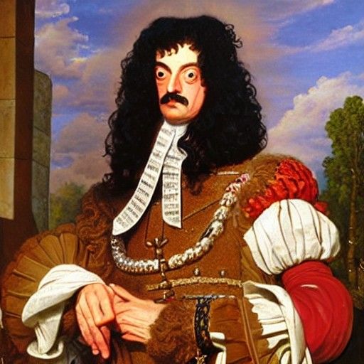 Charles II Portrait in Oil Painting Style