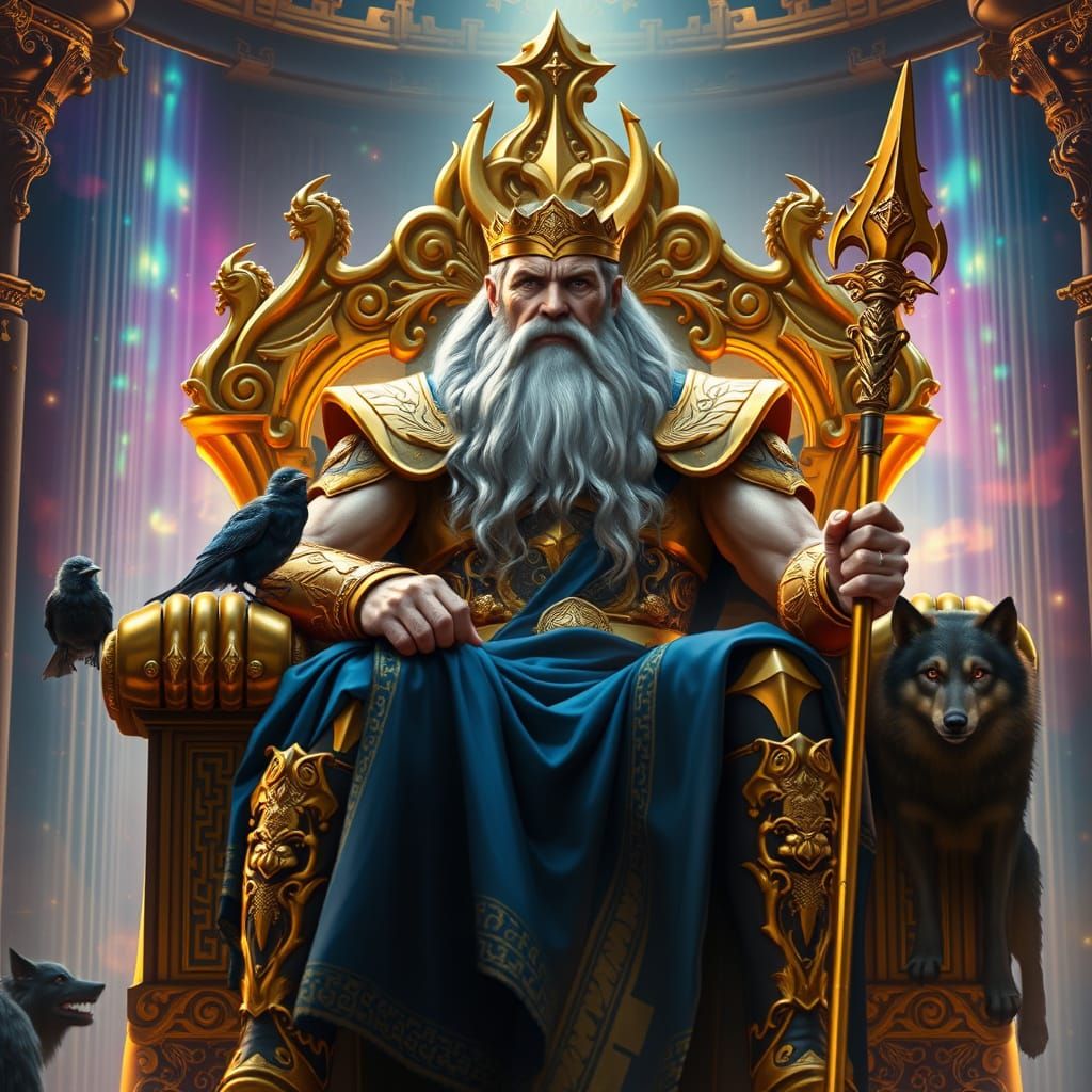 Norse God Odin Reigns in Majestic Splendor