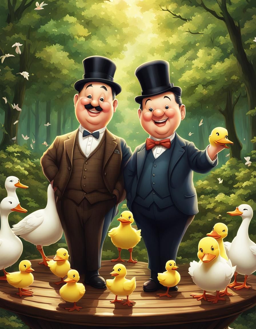 Laurel and Hardy With Creepy Hand Puppet