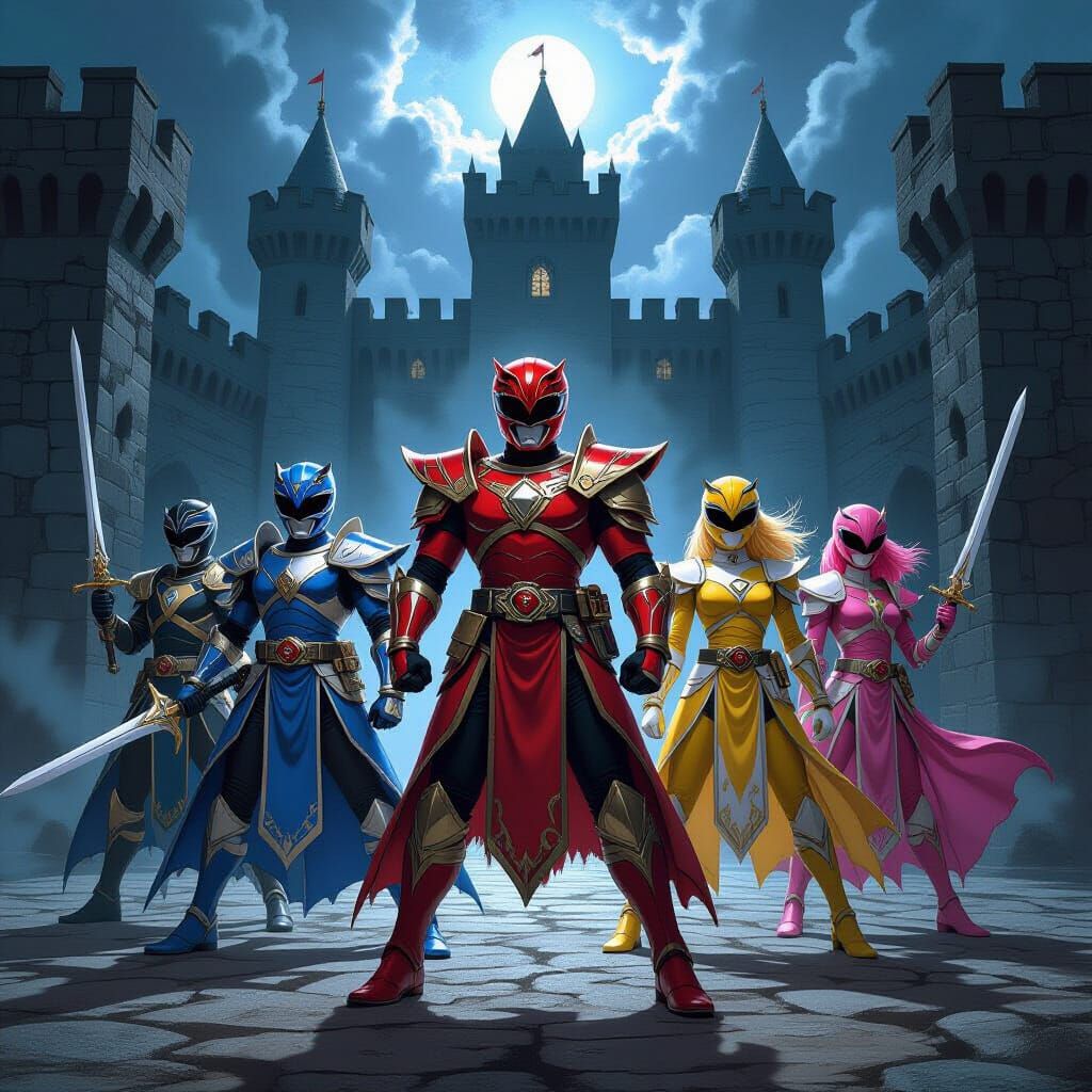 Power Rangers in Medieval Armor Concept Art