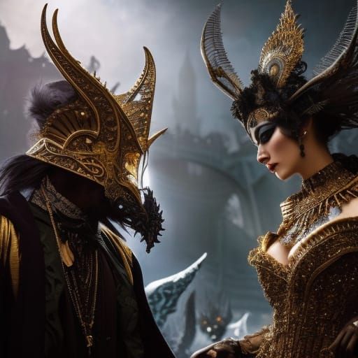 Venetian Masquarade Revelers