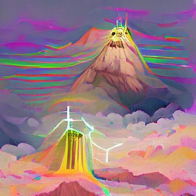 Holy Mountain in Rainbow Lightning