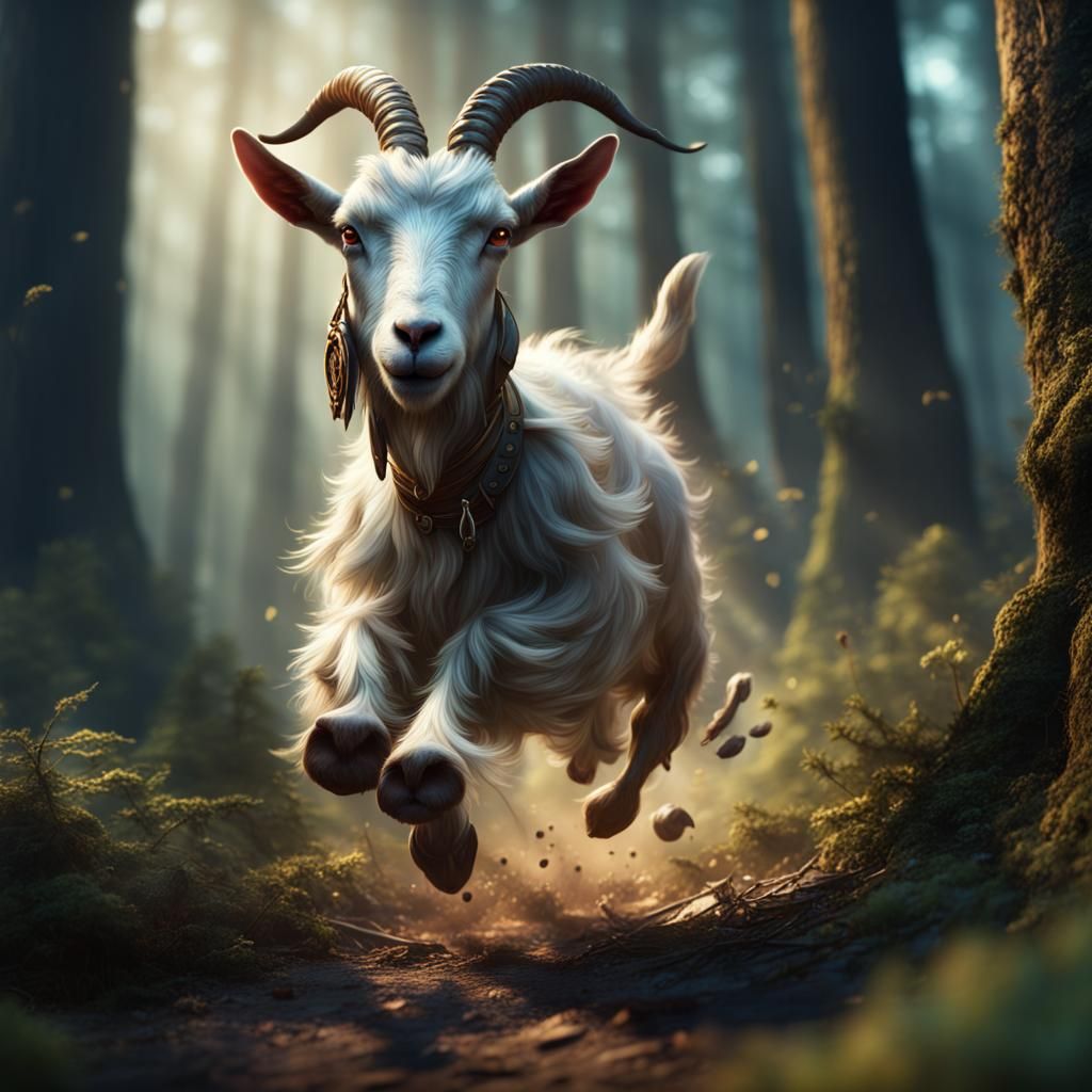 Drunk Goat Falls in Woods: Fantasy Concept Art