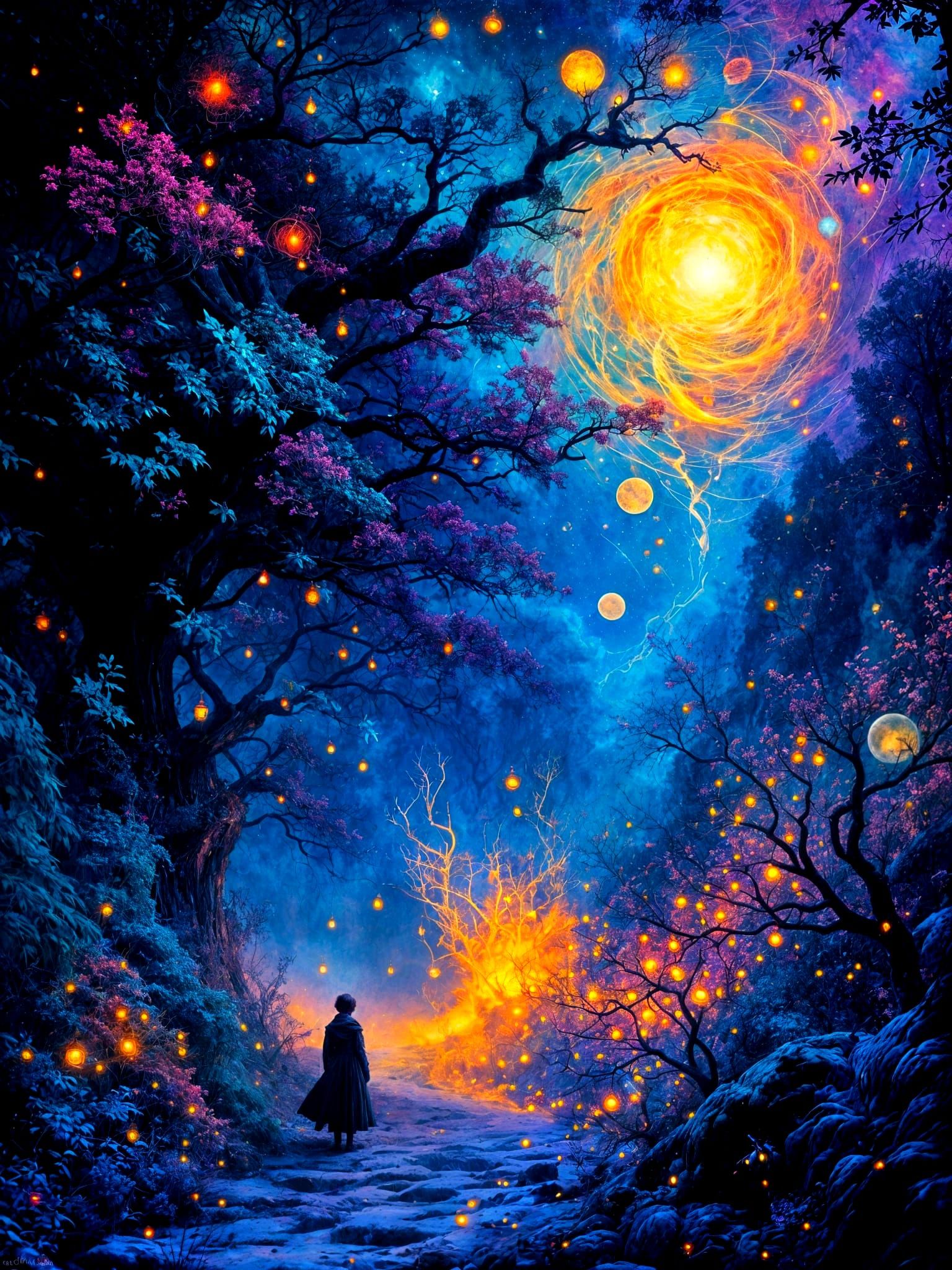 Ethereal Astral Vortex in Deep Vibrant Colors