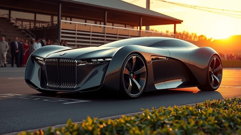 Luxury Concept Car in Golden Light