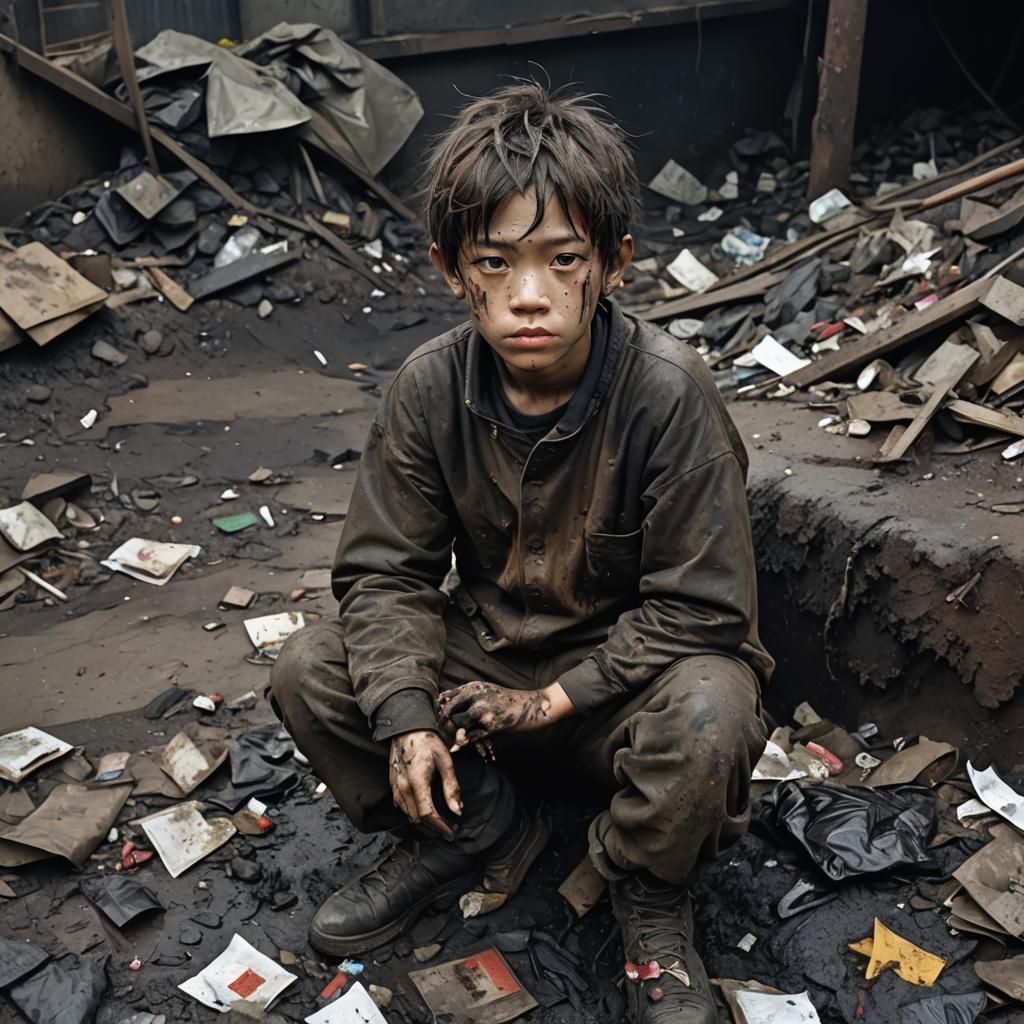 Filthy Boy in a Dark and Depressing Pit