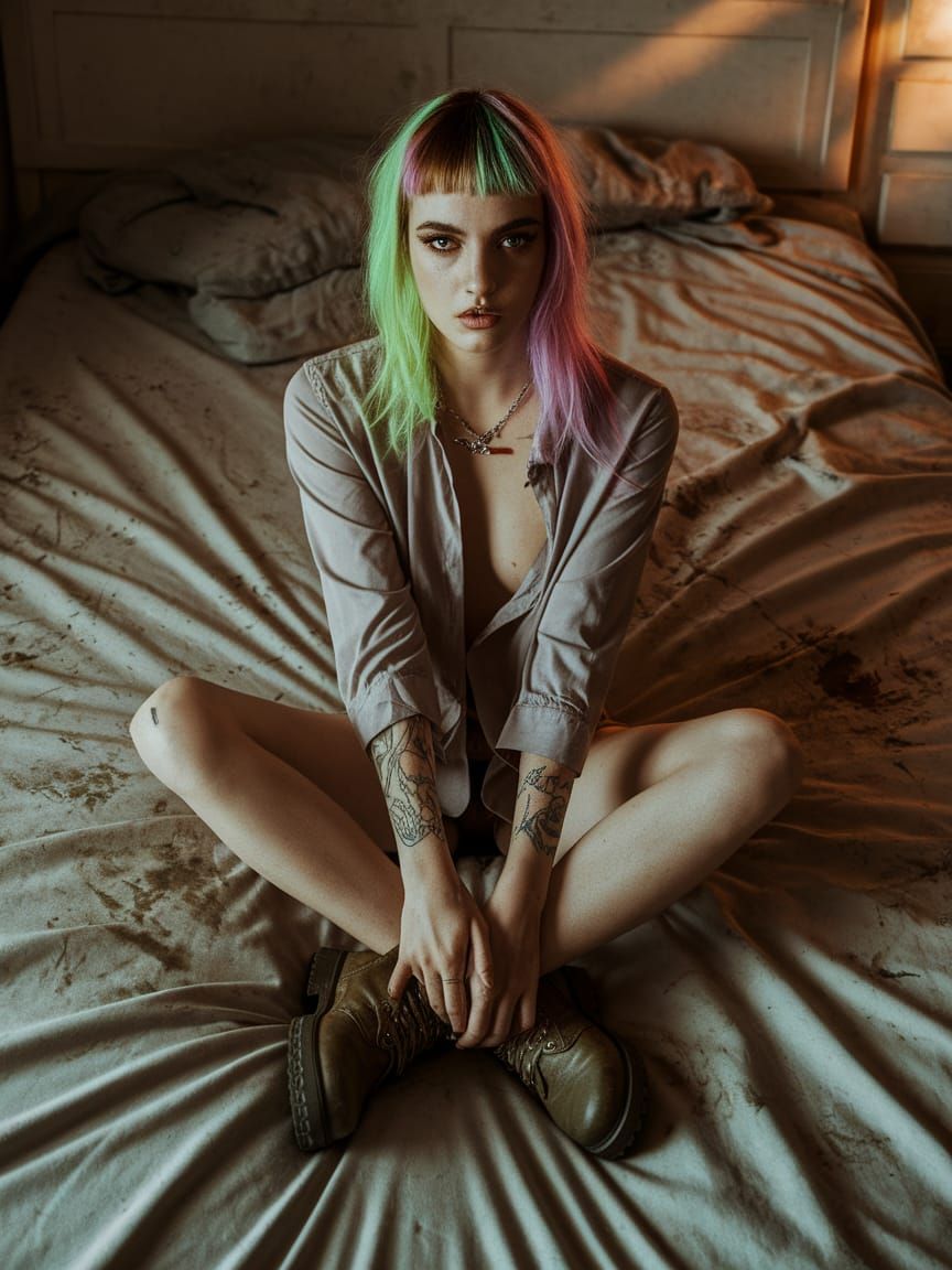 Elegant American Woman in Moody Fashion Illustration