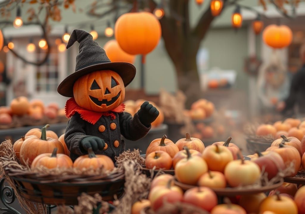 Magical Halloween Market with Autumn Treats