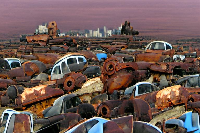 Rusted Automobiles Extend to the Horizon