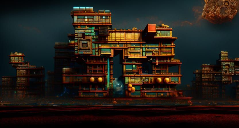 Surreal Steampunk Metropolis in Hyperrealistic Detail