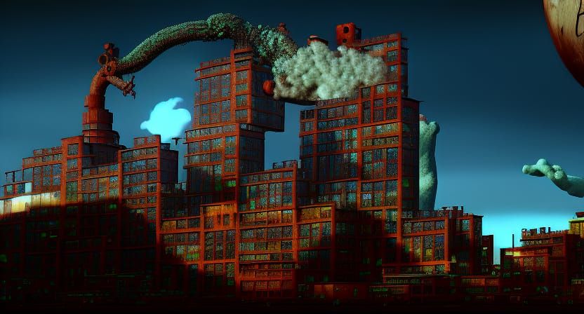 Surreal Steampunk Metropolis in Hyperrealistic Style