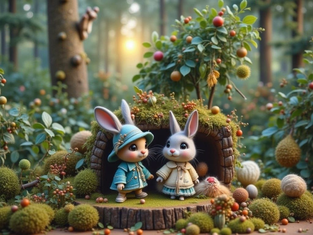 Whimsical Forest Friends in Autumn Attire