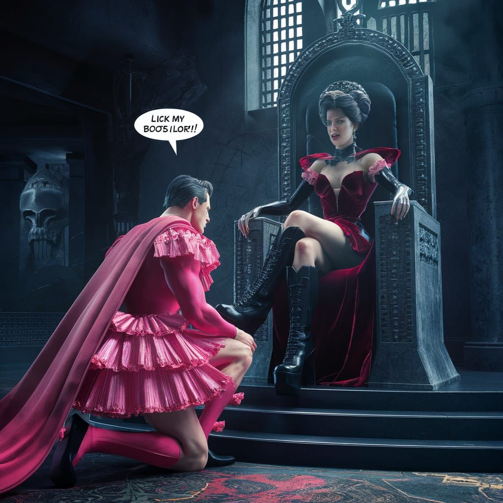 Superman Kneels Before Princess in Hall of Death