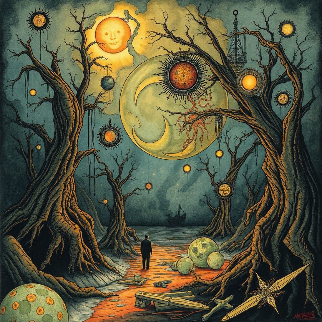 Surreal Dreamscape Exploring Truth and Lies