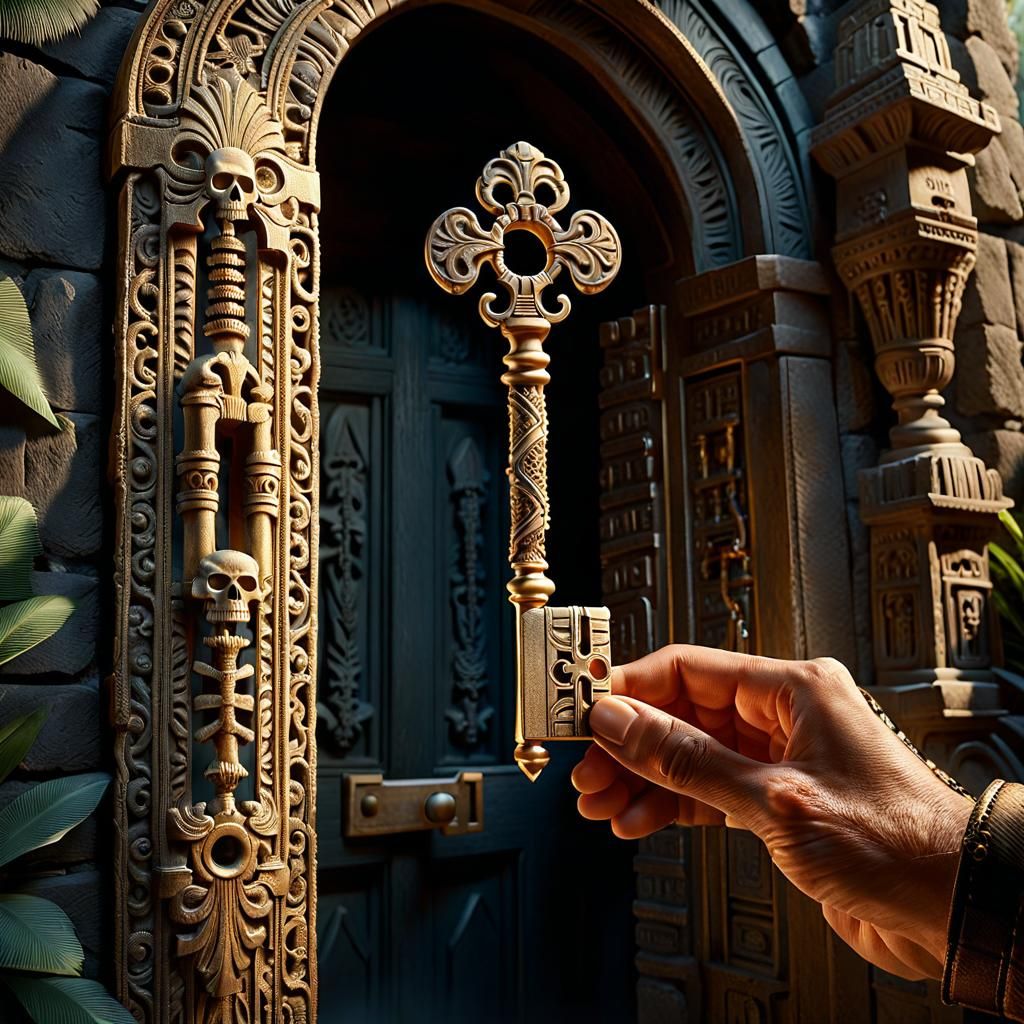 Skeleton Key to the Tomb: Detailed Matte Painting