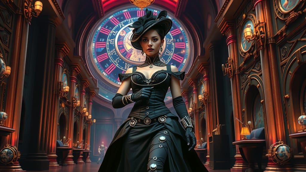 Steampunk Noblewoman in Hyperrealistic Style