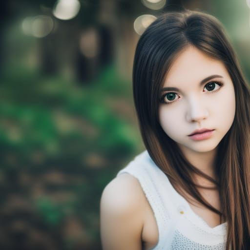 Enchanting Wolf Girl Portrait with Bokeh